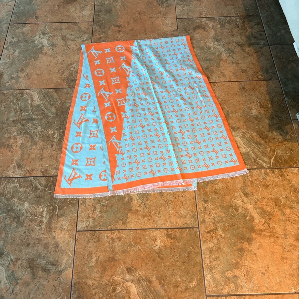 Orange and Blue Patterned Fashion Scarf SALE ‼️‼️‼️